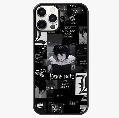 Midnight Chaos Mind Glass Case showing full back design in clean flat view with glossy glass finish.