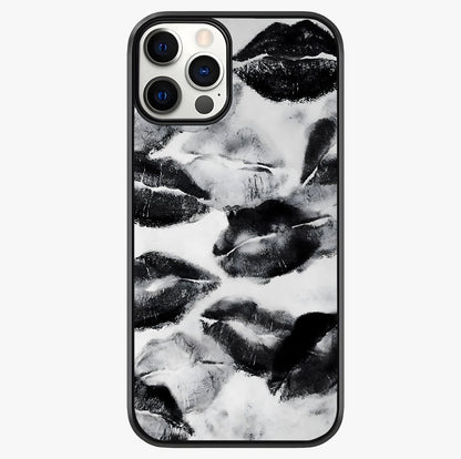 Midnight Kiss Marks Glass Case showing full back design in clean flat view with glossy glass finish.