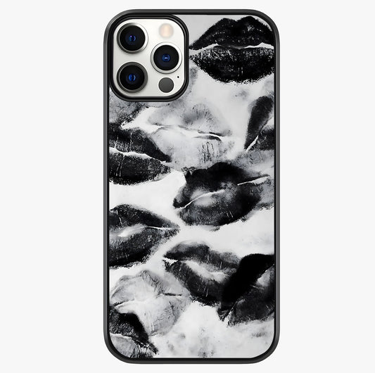 Midnight Kiss Marks Glass Case showing full back design in clean flat view with glossy glass finish.