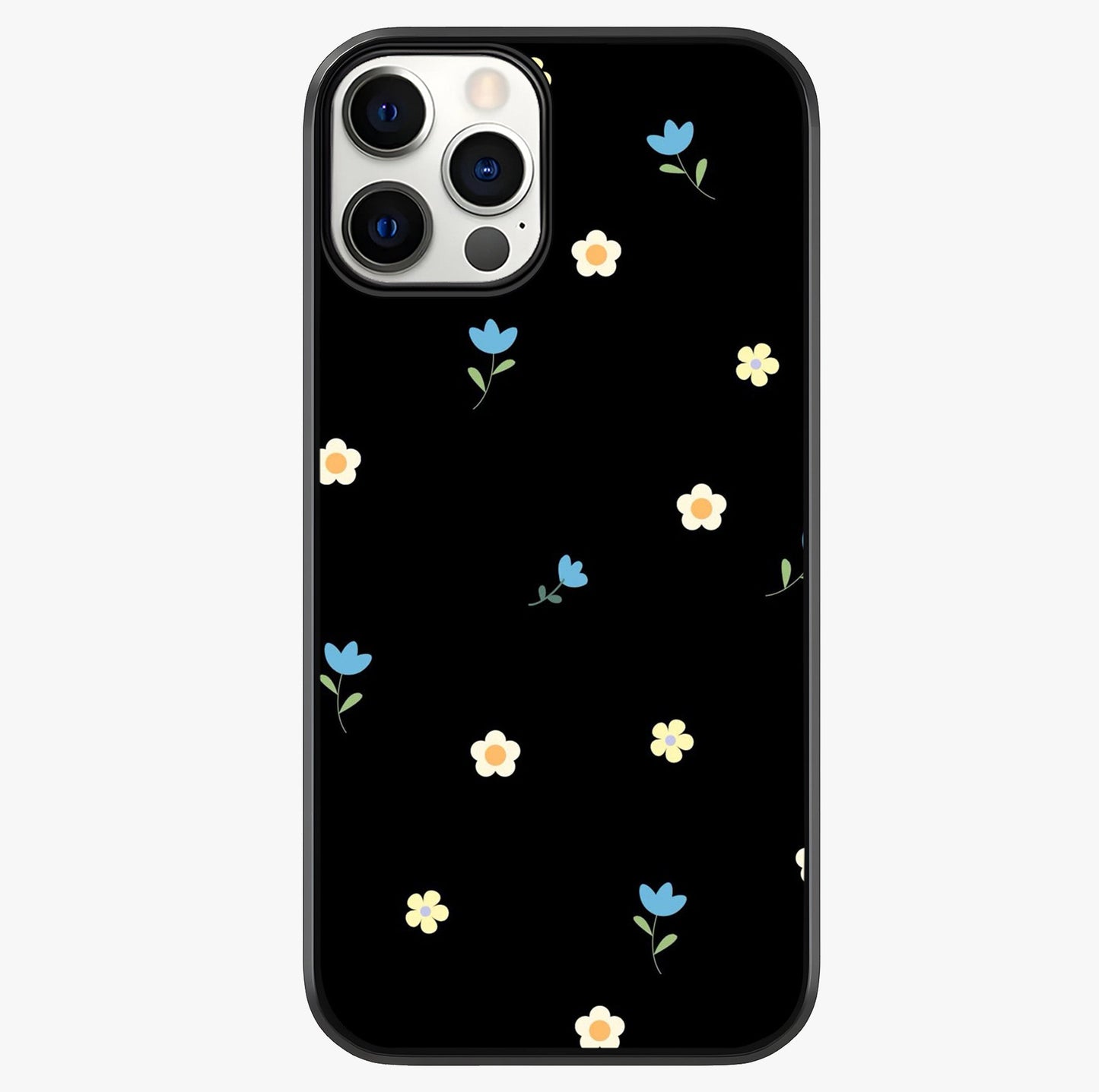 Minimal Petal Whispers Glass Case showing full back design in clean flat view with glossy glass finish.