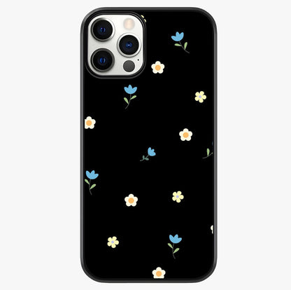 Minimal Petal Whispers Glass Case showing full back design in clean flat view with glossy glass finish.