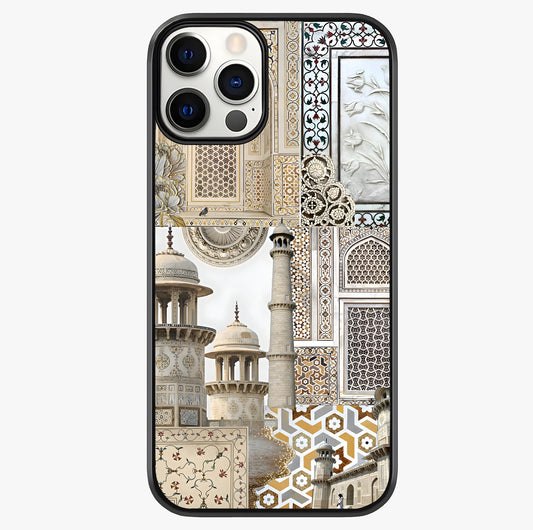 Mughal Marble Legacy Glass Case showing full back design in clean flat view with glossy glass finish.