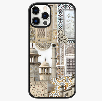 Mughal Marble Legacy Glass Case showing full back design in clean flat view with glossy glass finish.