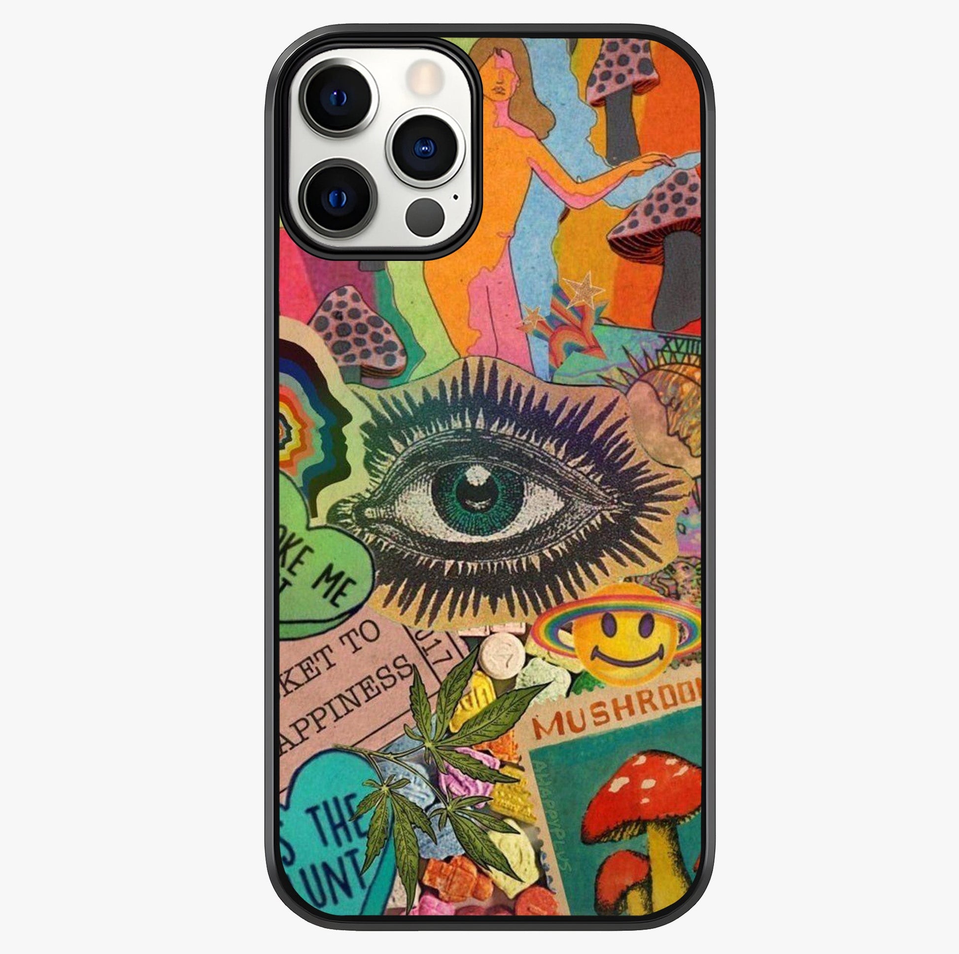 Mystic Eye Wonderland Glass Case showing full back design in clean flat view with glossy glass finish.