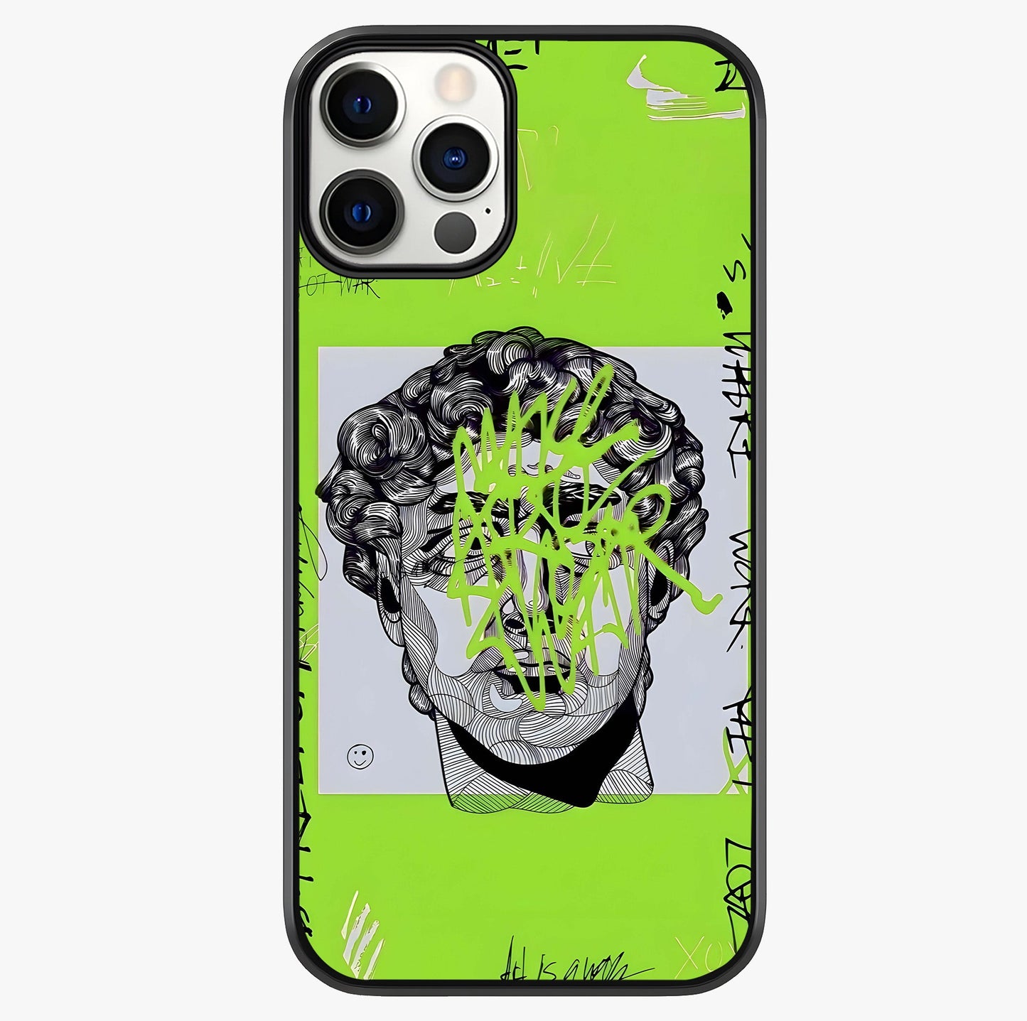Neo Graffiti Rebellion Glass Case showing full back design in clean flat view with glossy glass finish.