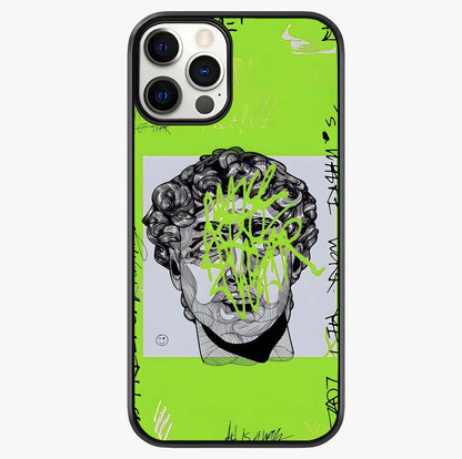 Neo Graffiti Rebellion Glass Case showing full back design in clean flat view with glossy glass finish.