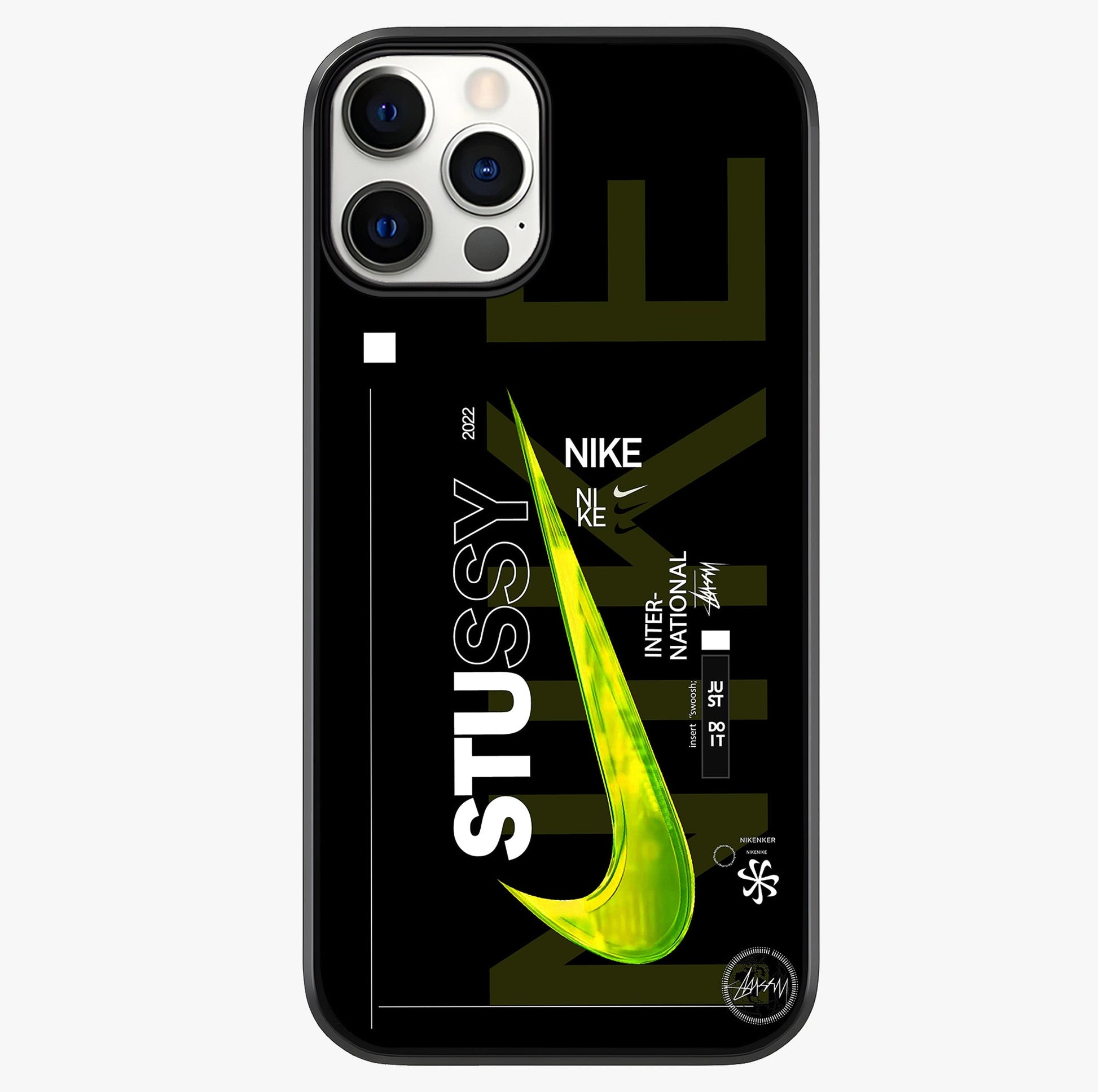 Neon Street Edition Glass Case showing full back design in clean flat view with glossy glass finish.