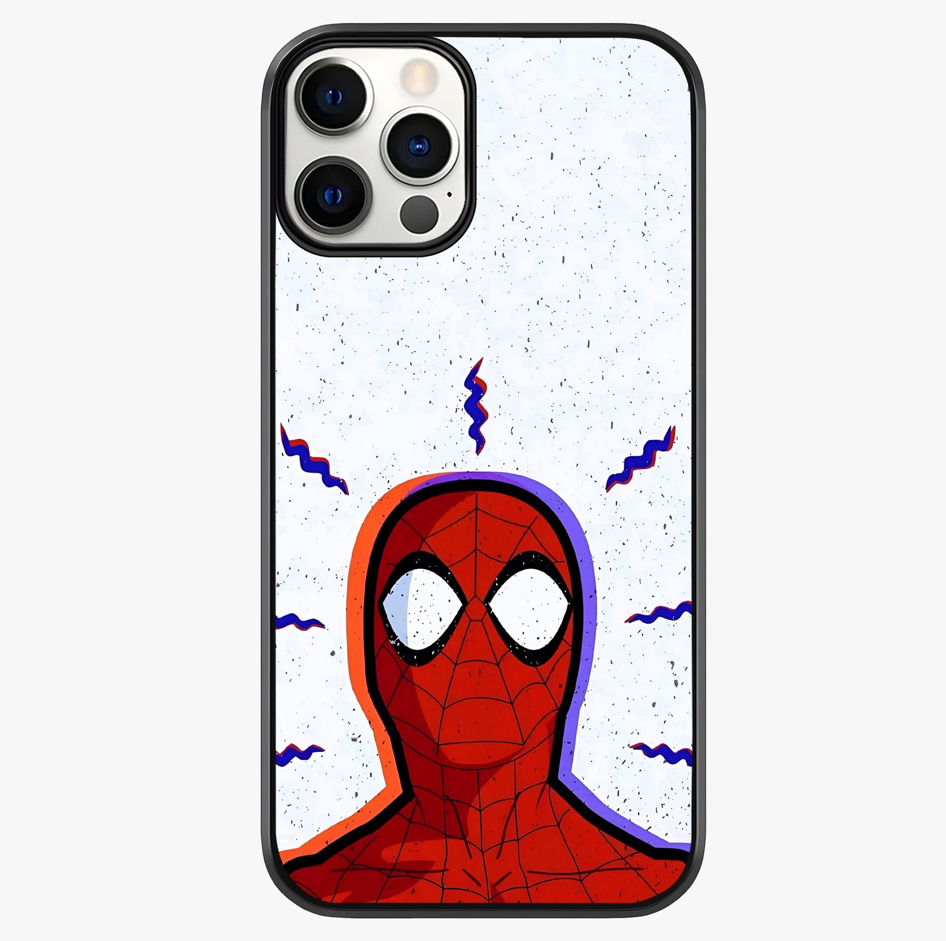 Omg Spiderman Glass Case showing full back design in clean flat view with glossy glass finish.