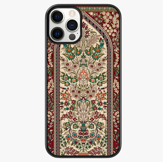 Persian Inspired Glass Case showing full back design in clean flat view with glossy glass finish.