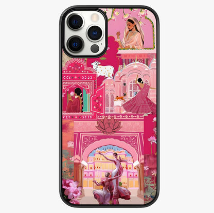 Pink Palace Muse Glass Case showing full back design in clean flat view with glossy glass finish.