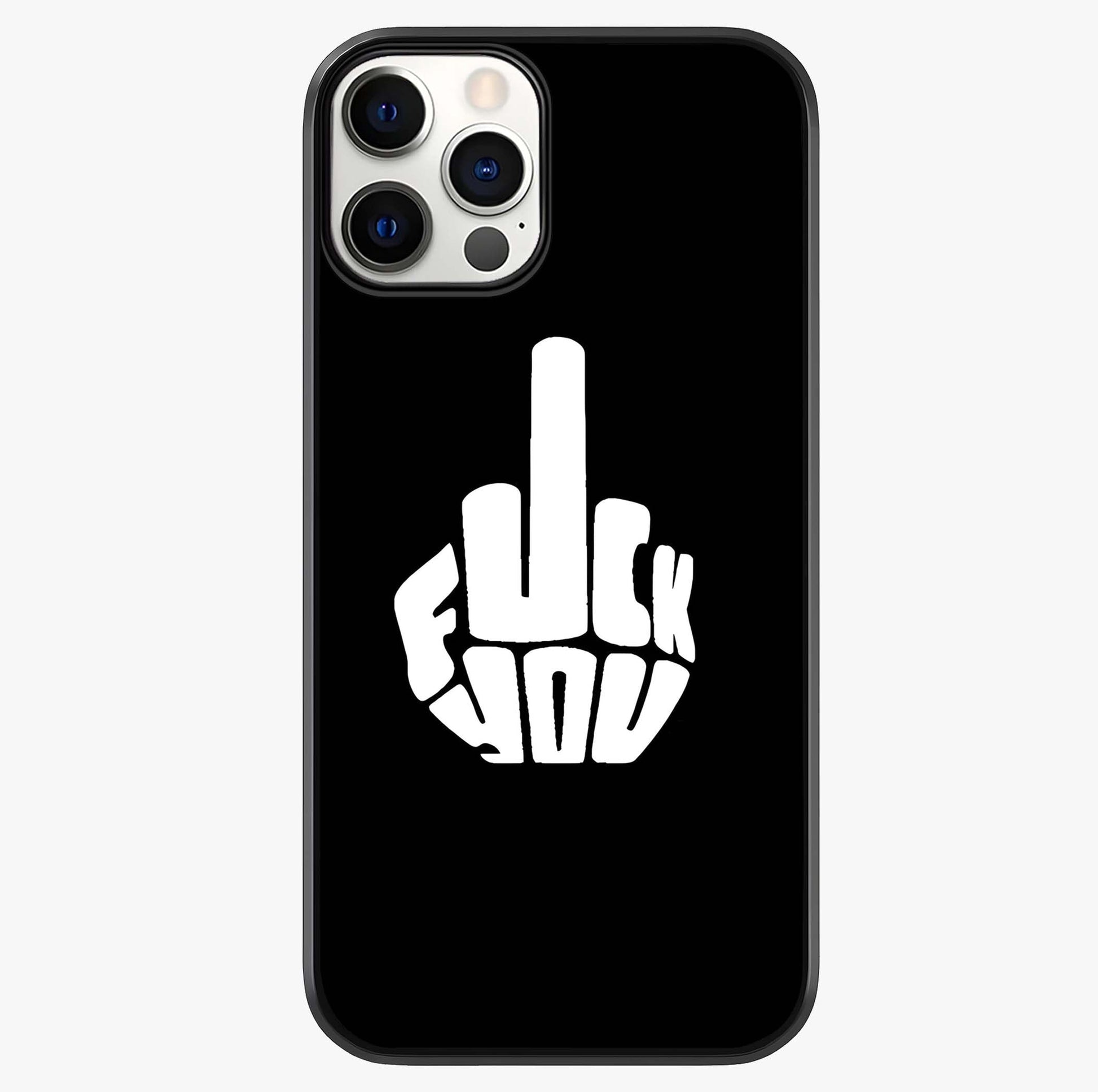 Rebel Mode On Glass Case showing full back design in clean flat view with glossy glass finish.