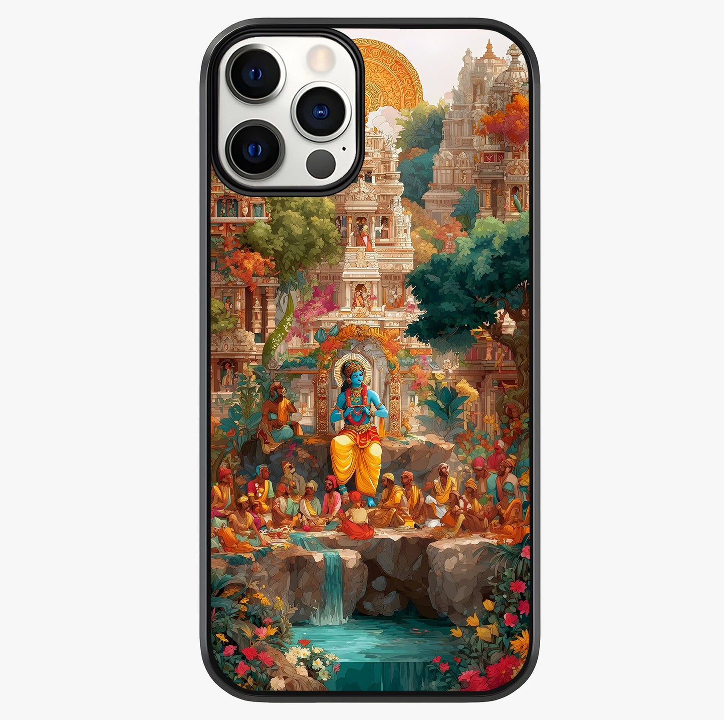 Sacred Sunlight Gods Glass Case showing full back design in clean flat view with glossy glass finish.