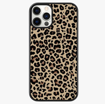 Savage Chic Pattern Glass Case showing full back design in clean flat view with glossy glass finish.