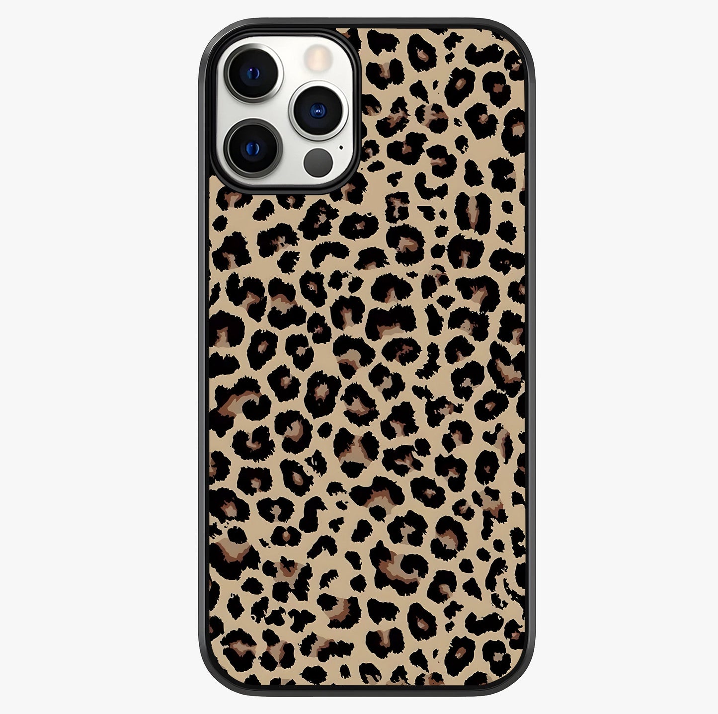 Savage Chic Pattern Glass Case showing full back design in clean flat view with glossy glass finish.