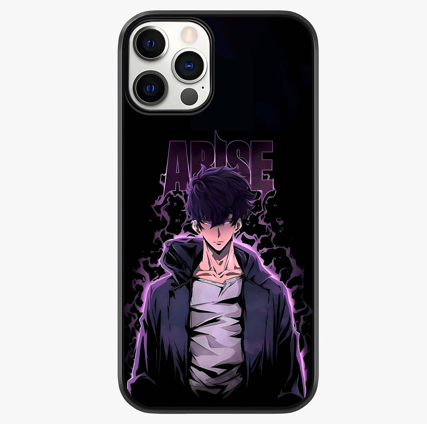 Shadow Monarch Awakening Glass Case showing full back design in clean flat view with glossy glass finish.