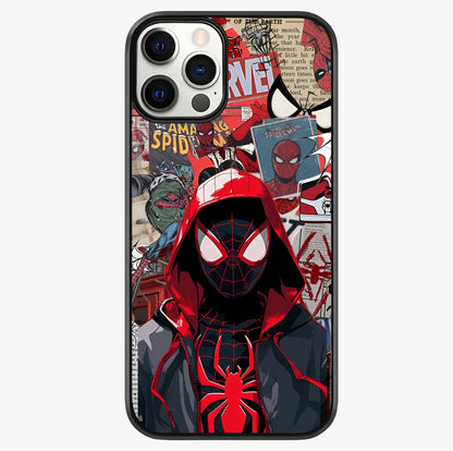 Spider Collage Street Glass Case showing full back design in clean flat view with glossy glass finish.