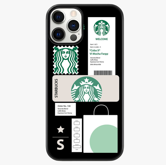 Starbucks Mocha Glass Case showing full back design in clean flat view with glossy glass finish.