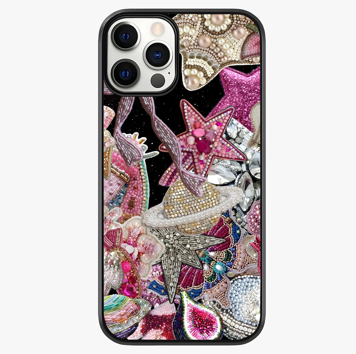 Starlit Jewel Dream Glass Case showing full back design in clean flat view with glossy glass finish.