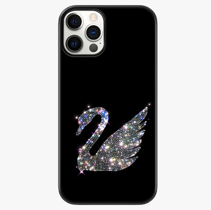 Starlit Swan Grace Glass Case showing full back design in clean flat view with glossy glass finish.