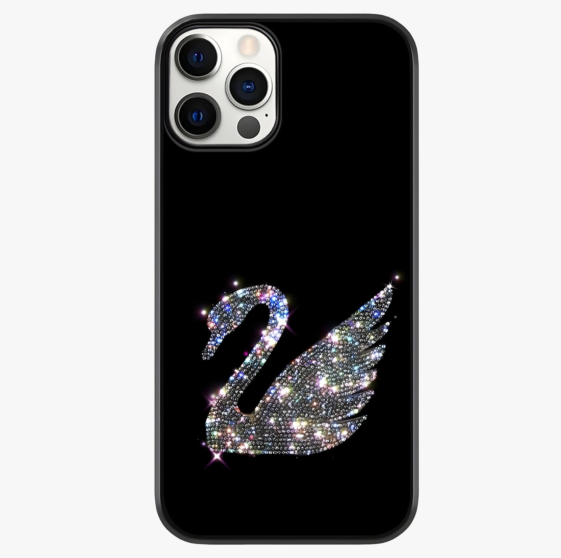 Starlit Swan Grace Glass Case showing full back design in clean flat view with glossy glass finish.
