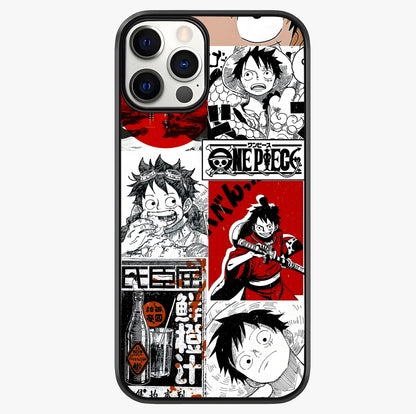 Strawhat Chaos Panels Glass Case showing full back design in clean flat view with glossy glass finish.