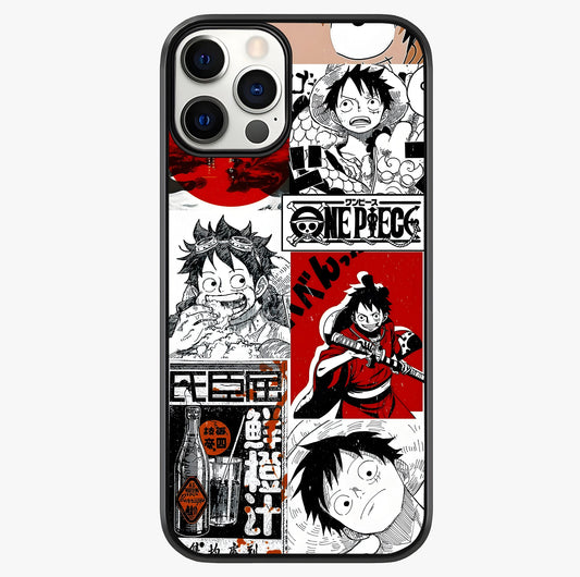 Strawhat Chaos Panels Glass Case showing full back design in clean flat view with glossy glass finish.