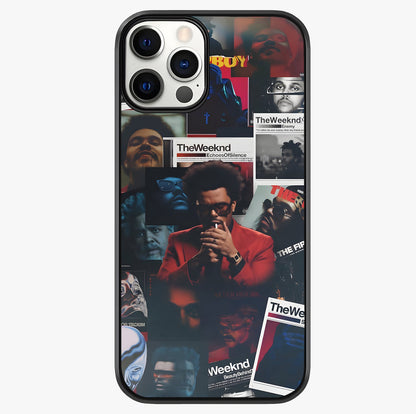 The Weeknd Glass Case showing full back design in clean flat view with glossy glass finish.