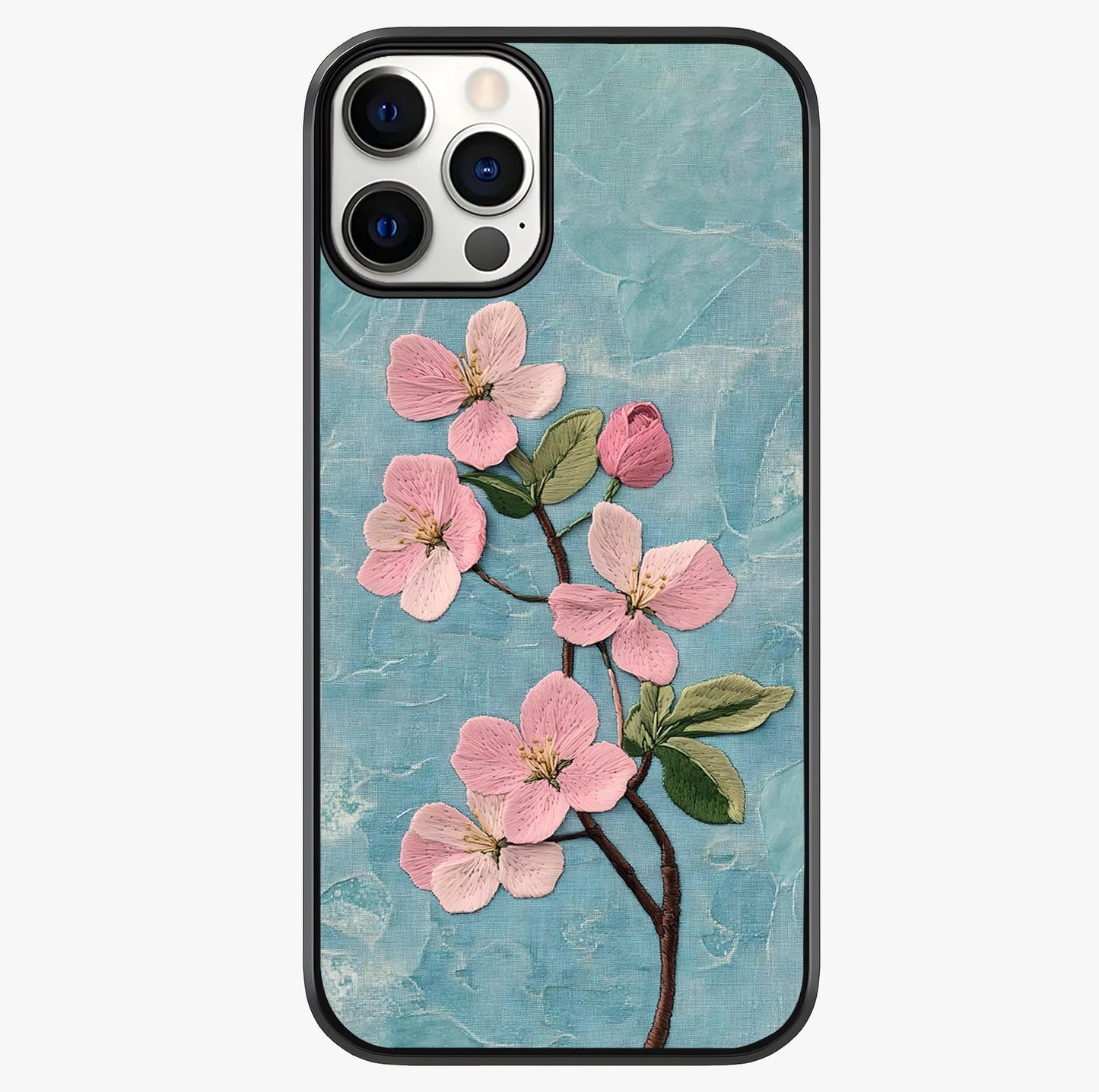 Threaded Blossom Breeze Glass Case showing full back design in clean flat view with glossy glass finish.