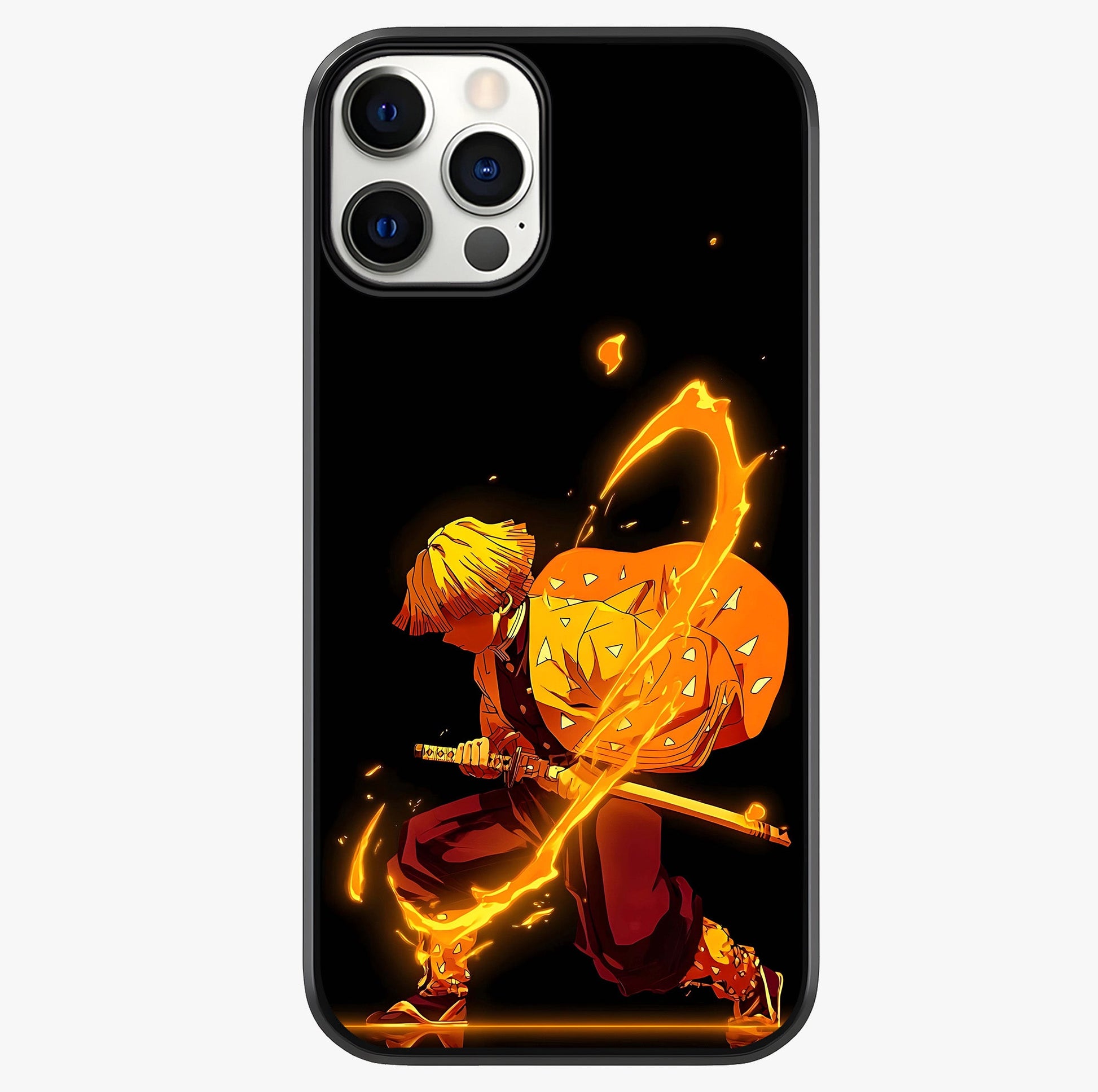 Thunder Flame Execution Glass Case showing full back design in clean flat view with glossy glass finish.