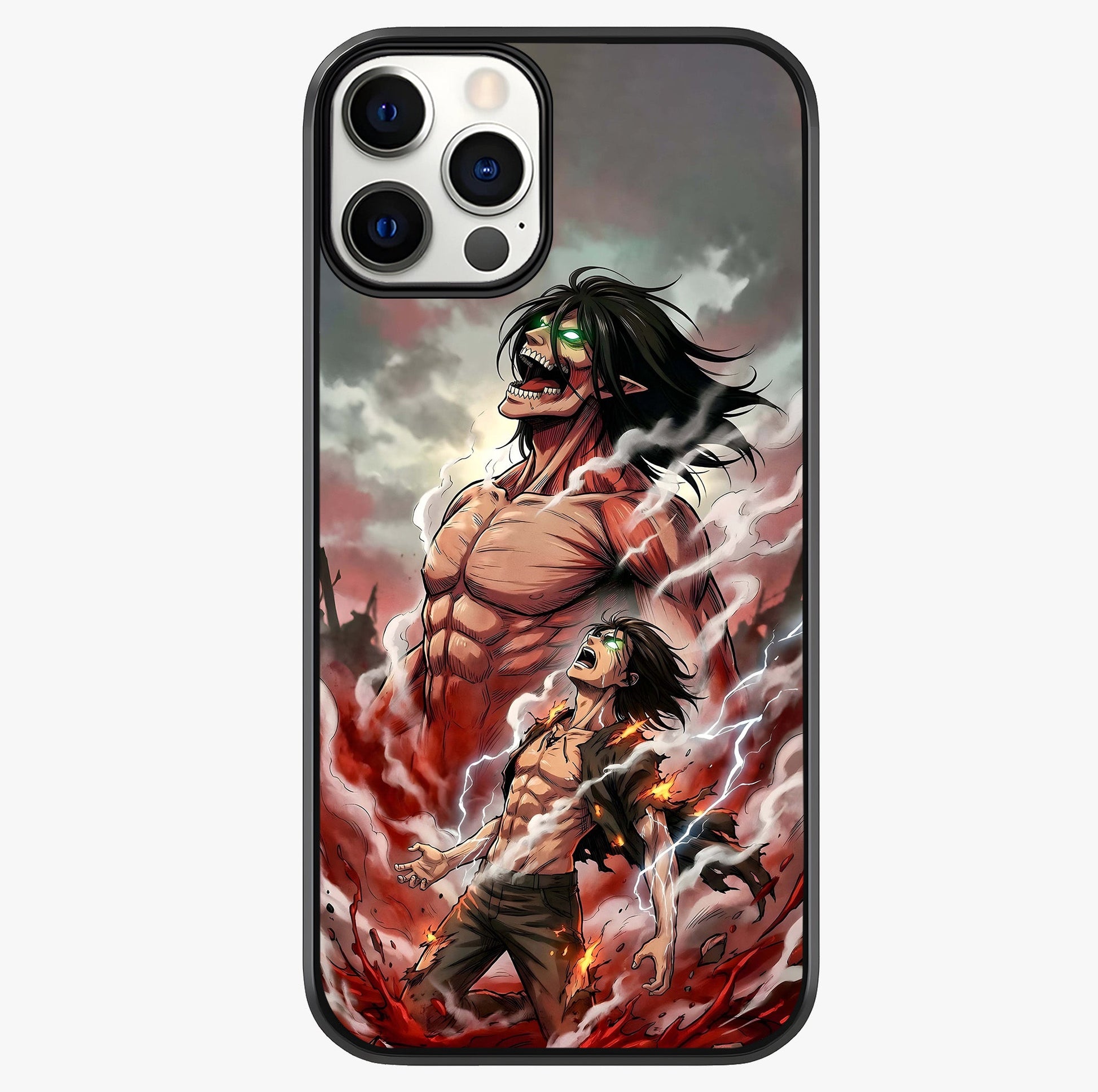 Titan Awakening Fury Glass Case showing full back design in clean flat view with glossy glass finish.