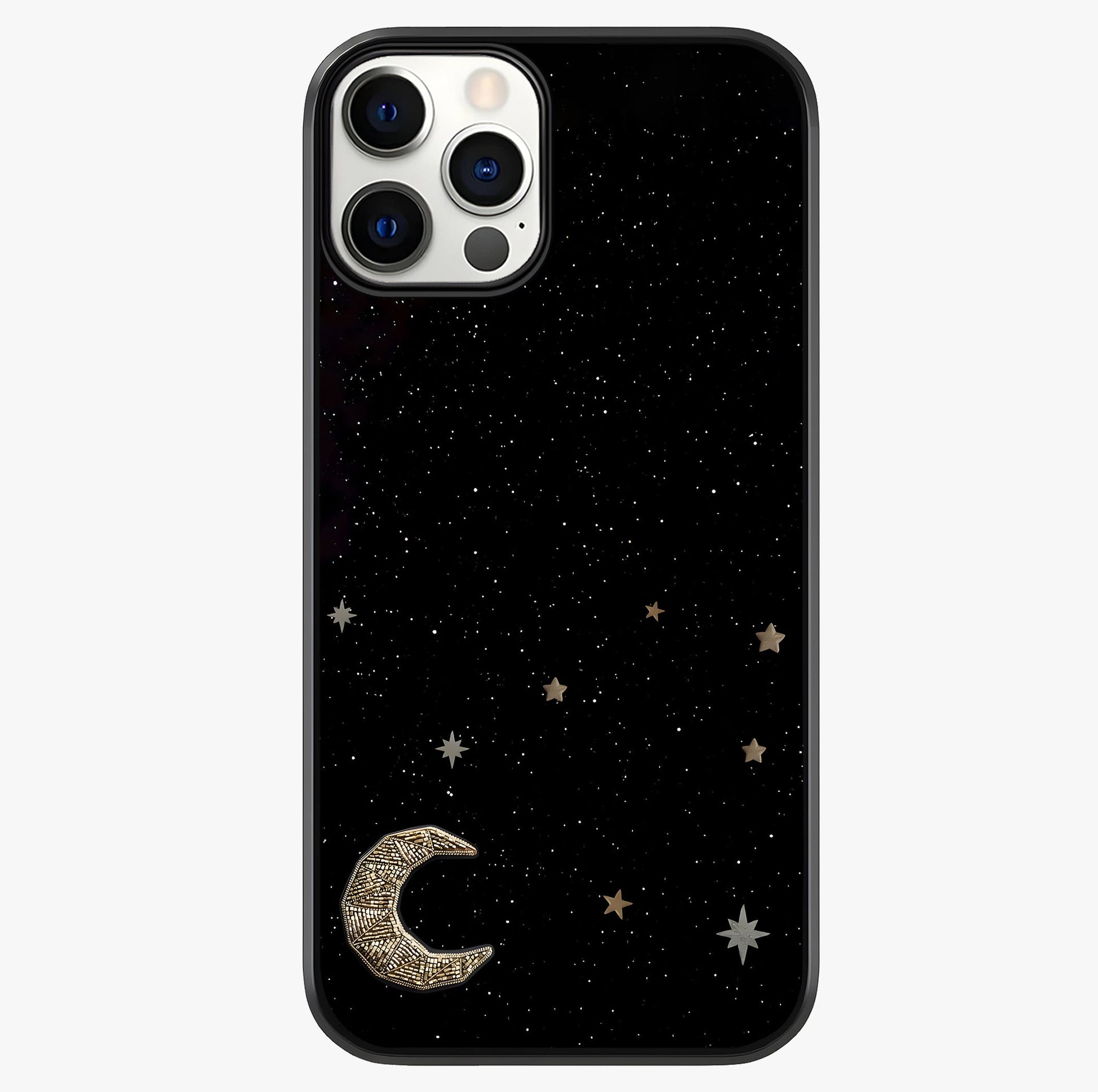 Twinkle Star With Half Moon Glass Case showing full back design in clean flat view with glossy glass finish.