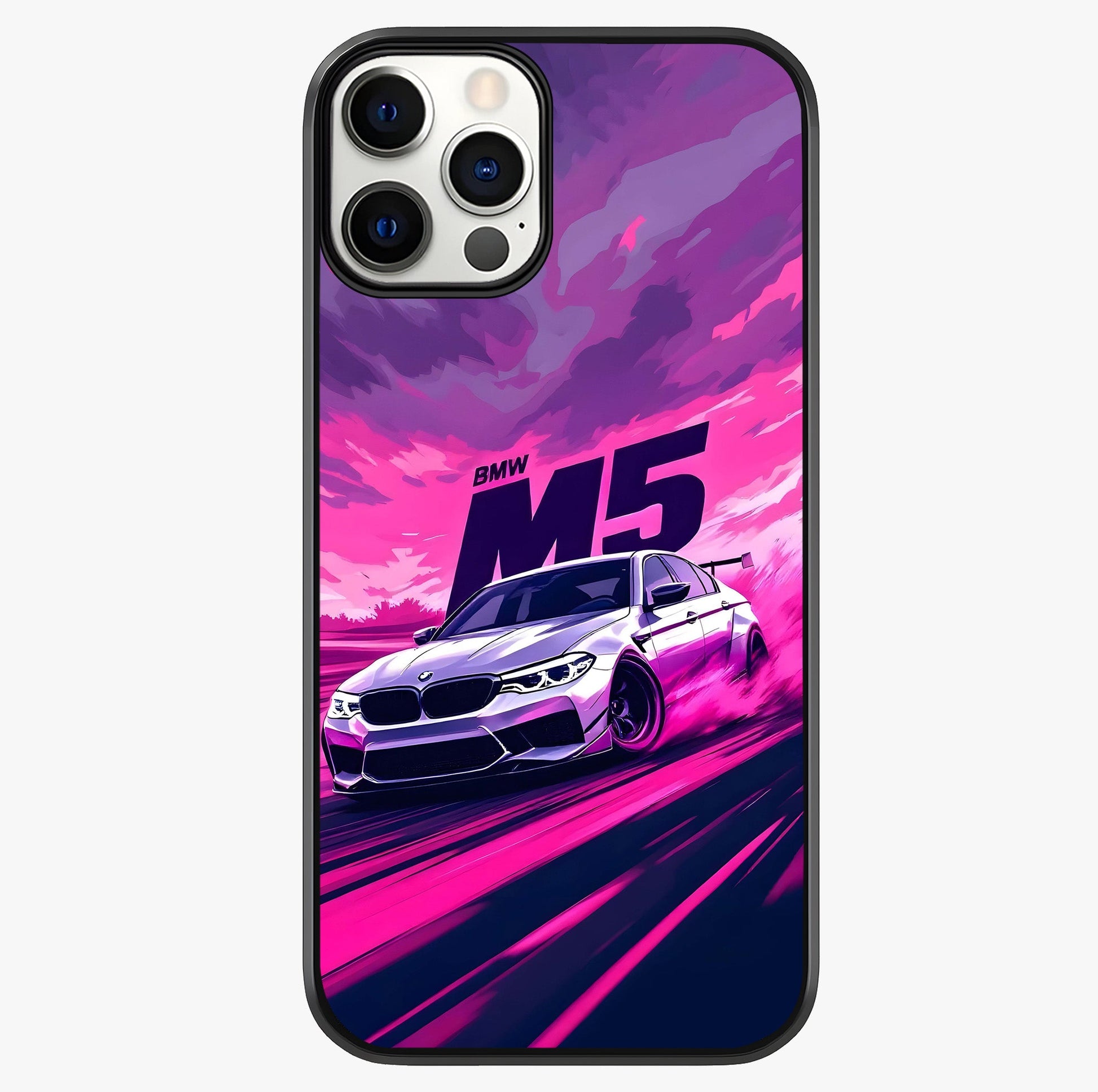 Velocity Drift Pulse Glass Case showing full back design in clean flat view with glossy glass finish.