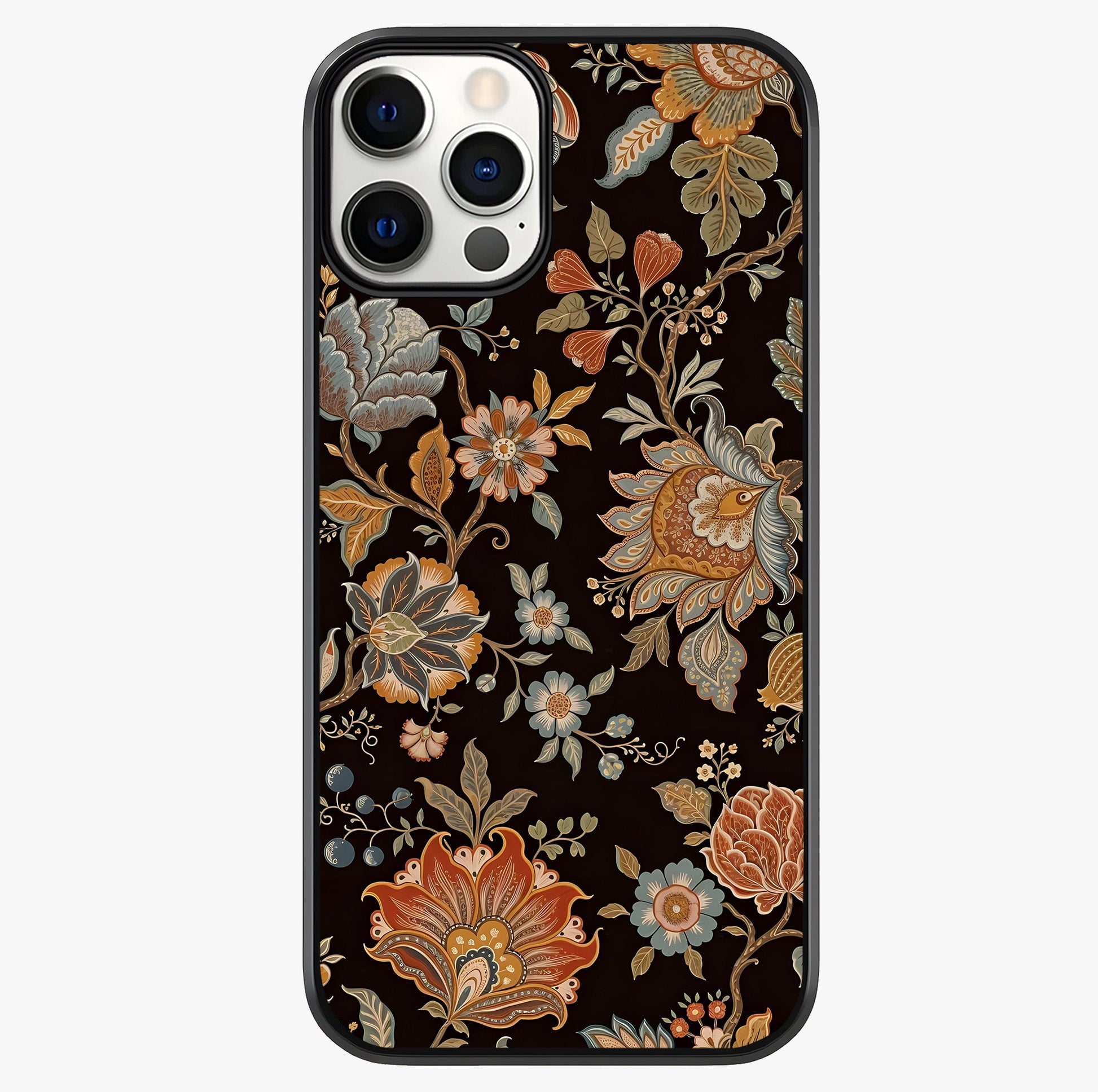 Vintage Floral Dream Glass Case showing full back design in clean flat view with glossy glass finish.