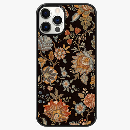 Vintage Floral Dream Glass Case showing full back design in clean flat view with glossy glass finish.