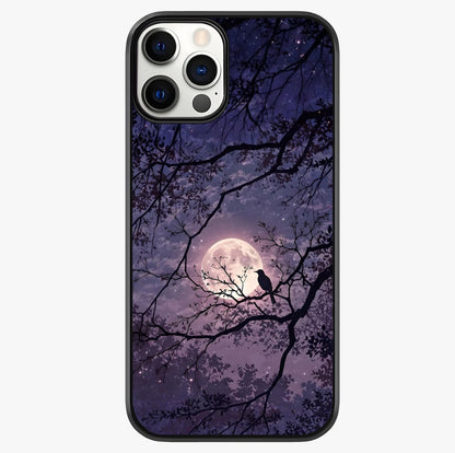 Whispering Moon Silence Glass Case showing full back design in clean flat view with glossy glass finish.