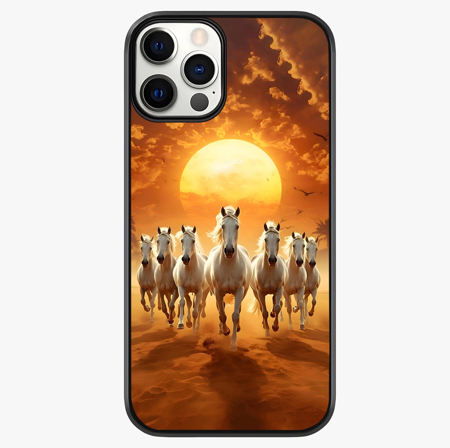 Wild Sunset Majesty Glass Case showing full back design in clean flat view with glossy glass finish.