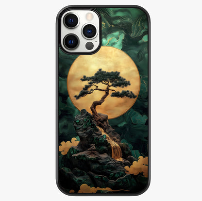 Zen Moon Rise Glass Case showing full back design in clean flat view with glossy glass finish.