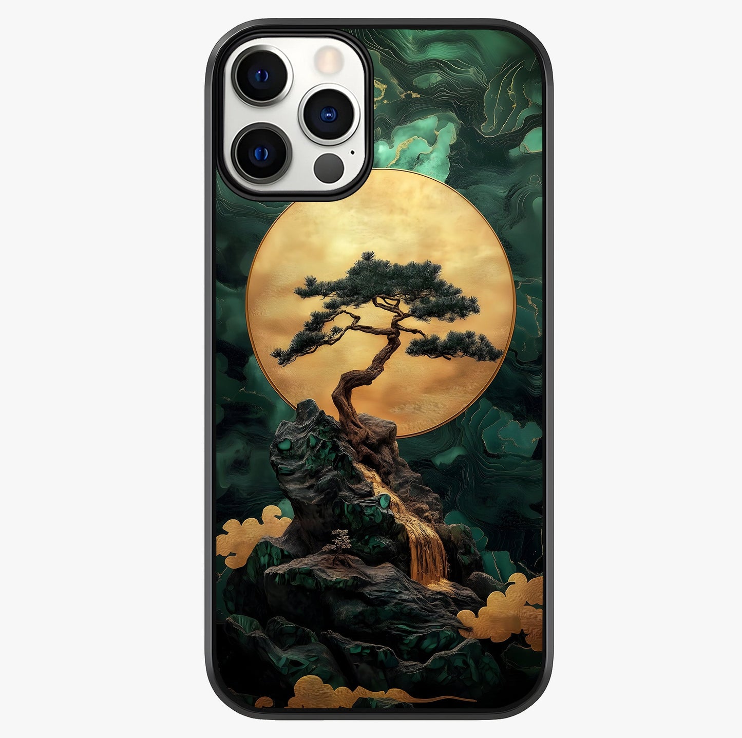 Zen Moon Rise Glass Case showing full back design in clean flat view with glossy glass finish.