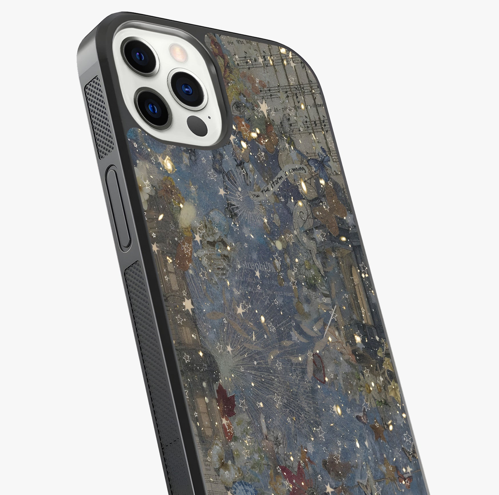 Aesthetic Astrolophia Glass Case captured at a warm angle highlighting gloss, texture and premium glass finish.