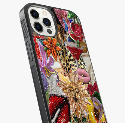 Beaded Fashion Jungle Glass Case captured at a warm angle highlighting gloss, texture and premium glass finish.