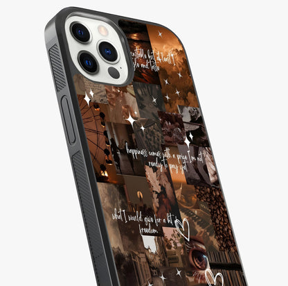Bittersweet Aesthetic Chaos Glass Case captured at a warm angle highlighting gloss, texture and premium glass finish.