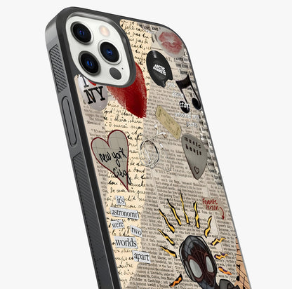 City Dream Sketch Glass Case captured at a warm angle highlighting gloss, texture and premium glass finish.