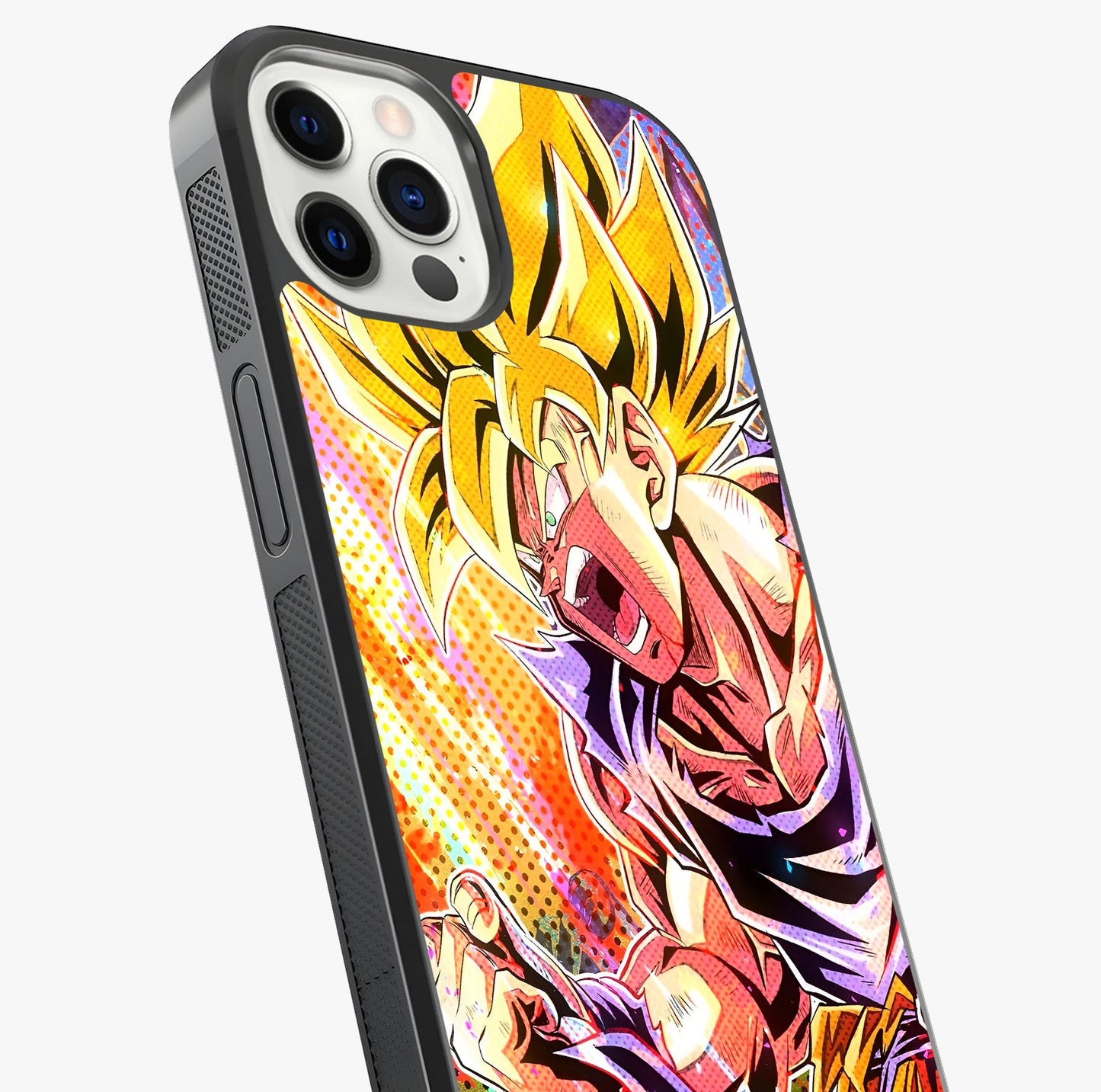 Firing Goku Glass Case captured at a warm angle highlighting gloss, texture and premium glass finish.