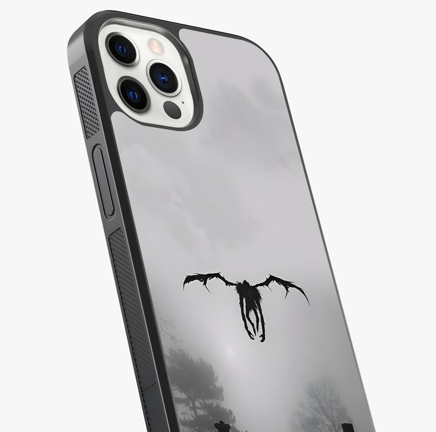 Graveyard Shadow Descent Glass Case captured at a warm angle highlighting gloss, texture and premium glass finish.