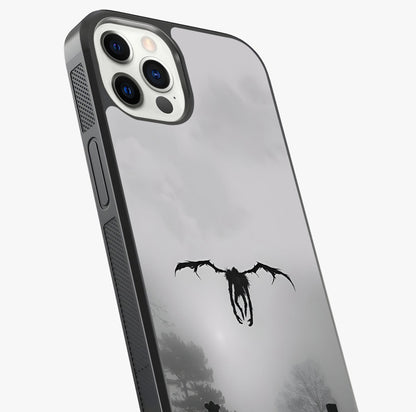 Graveyard Shadow Descent Glass Case captured at a warm angle highlighting gloss, texture and premium glass finish.