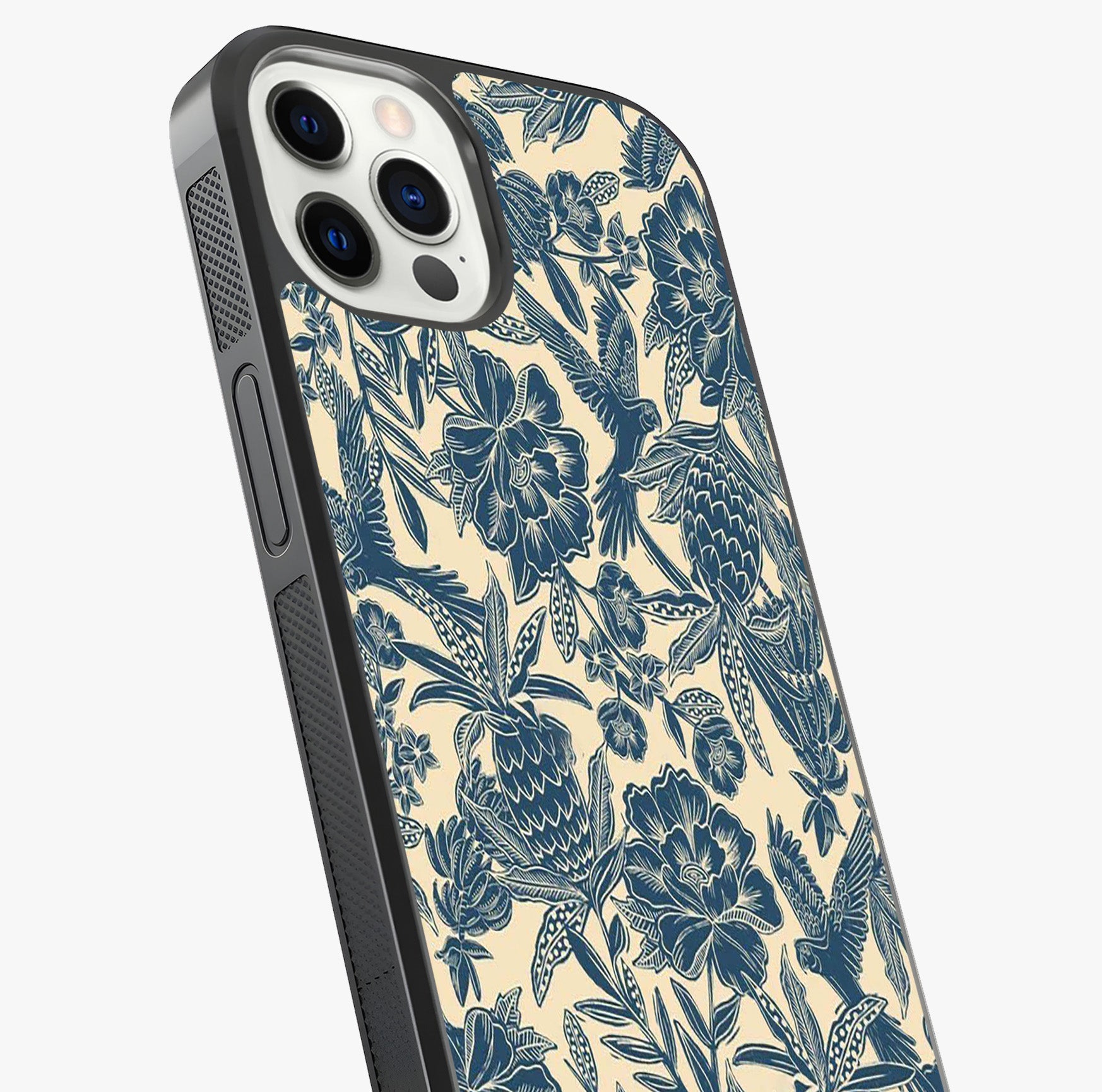 Heirloom Wild Bloom Glass Case captured at a warm angle highlighting gloss, texture and premium glass finish.