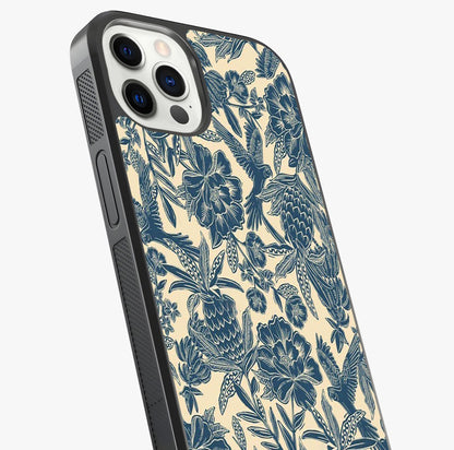 Heirloom Wild Bloom Glass Case captured at a warm angle highlighting gloss, texture and premium glass finish.