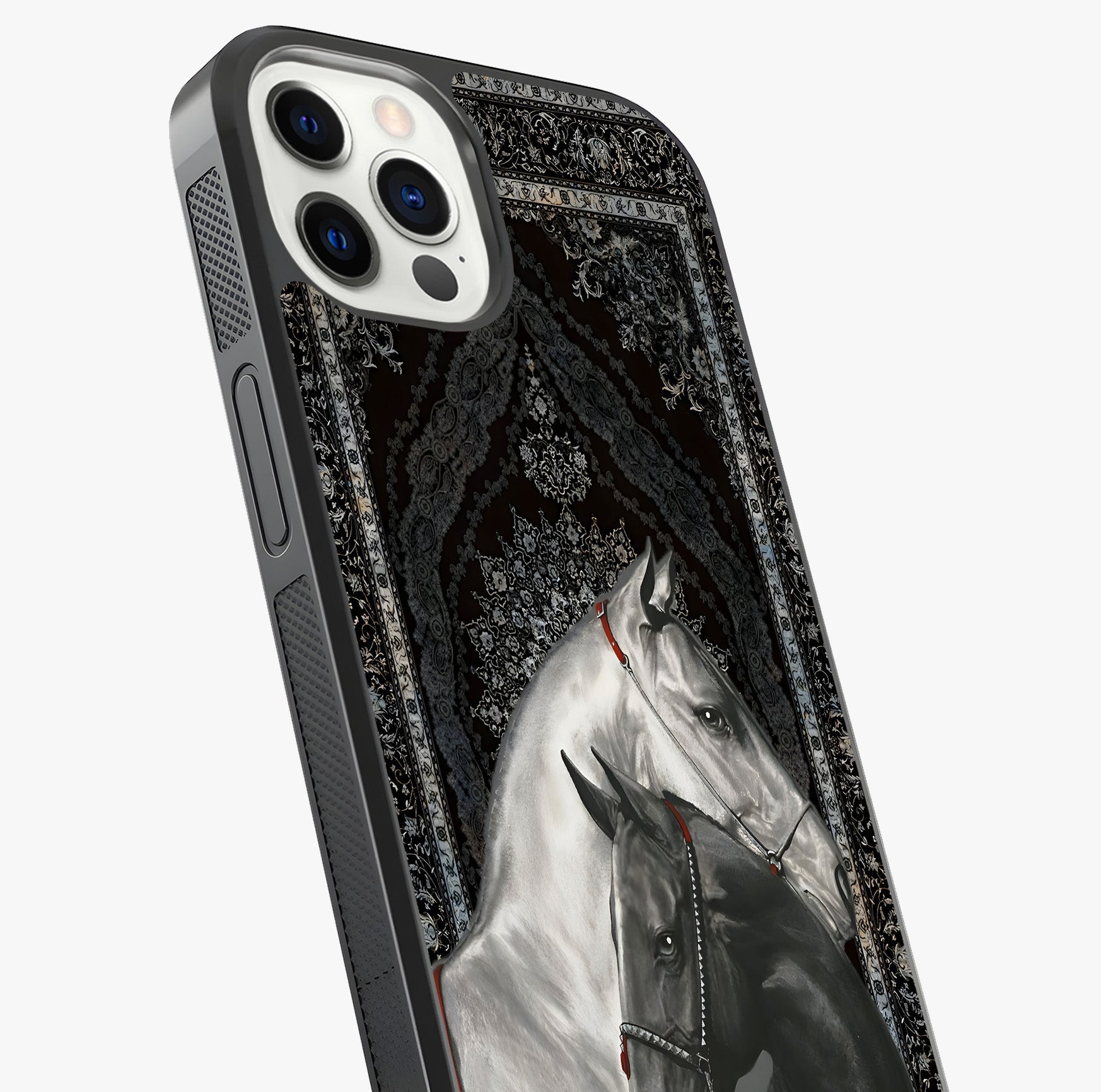 Majestic Ride Legacy Glass Case captured at a warm angle highlighting gloss, texture and premium glass finish.