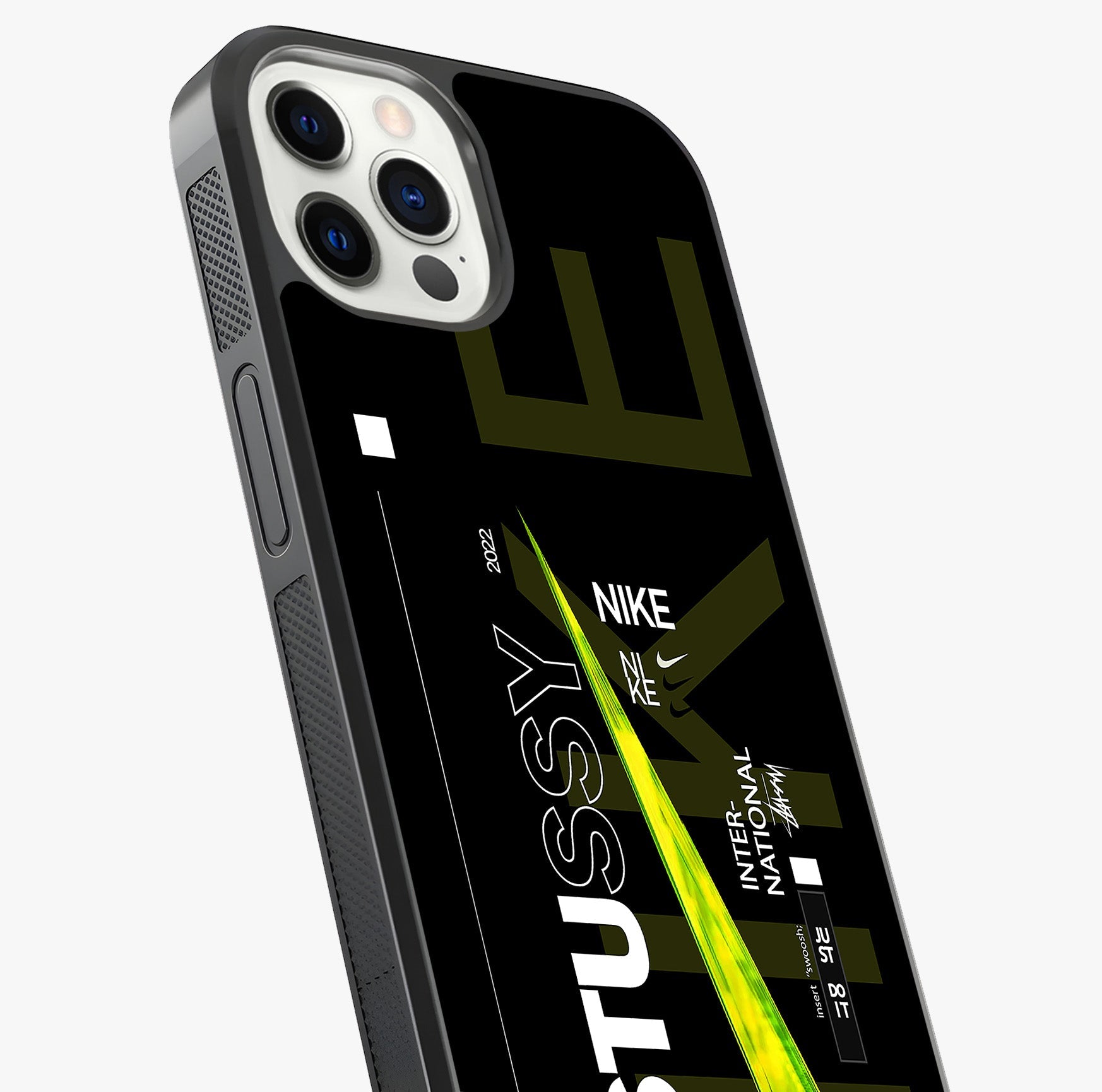 Neon Street Edition Glass Case captured at a warm angle highlighting gloss, texture and premium glass finish.