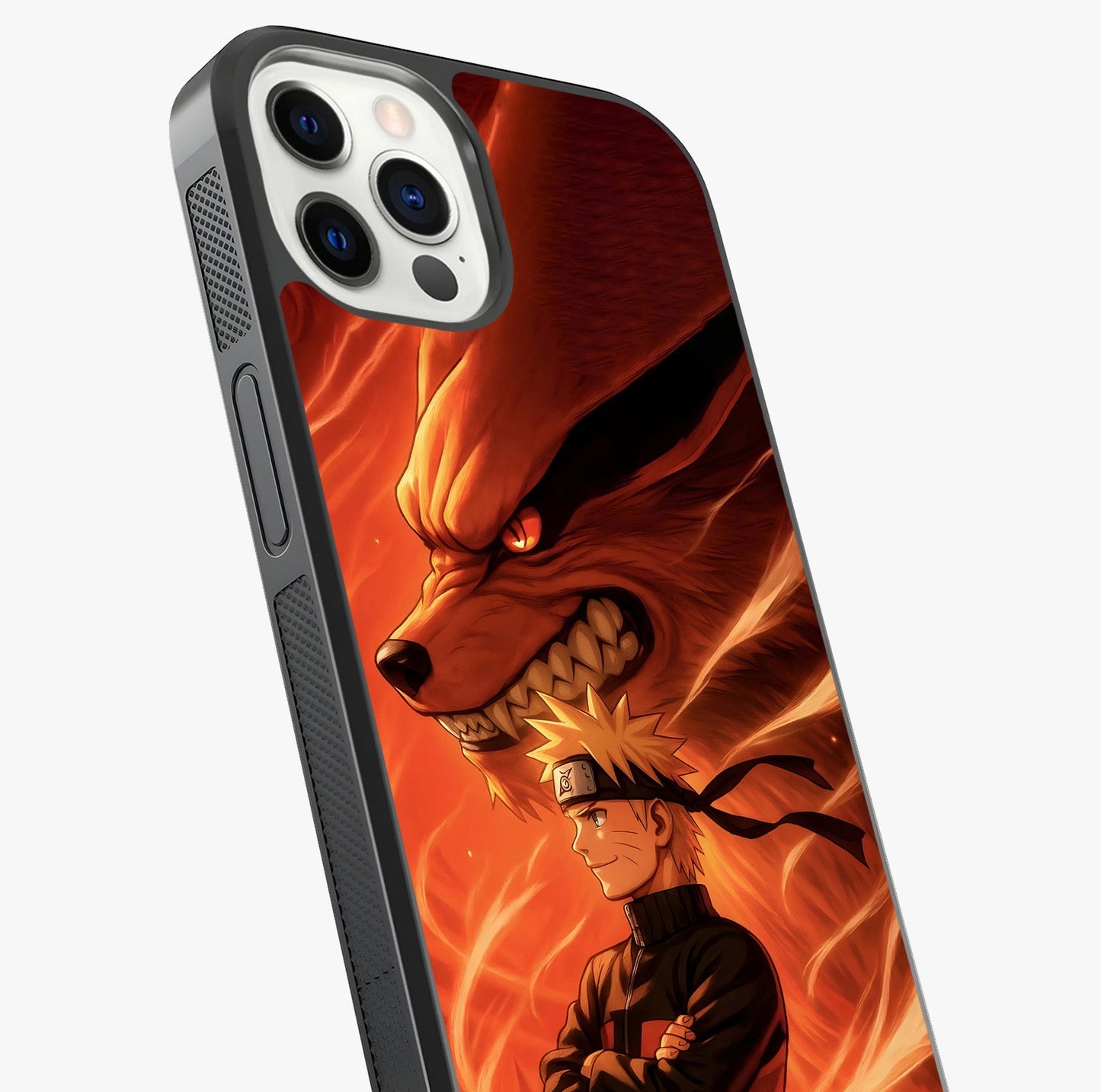 Nine Tails Legacy Glass Case captured at a warm angle highlighting gloss, texture and premium glass finish.